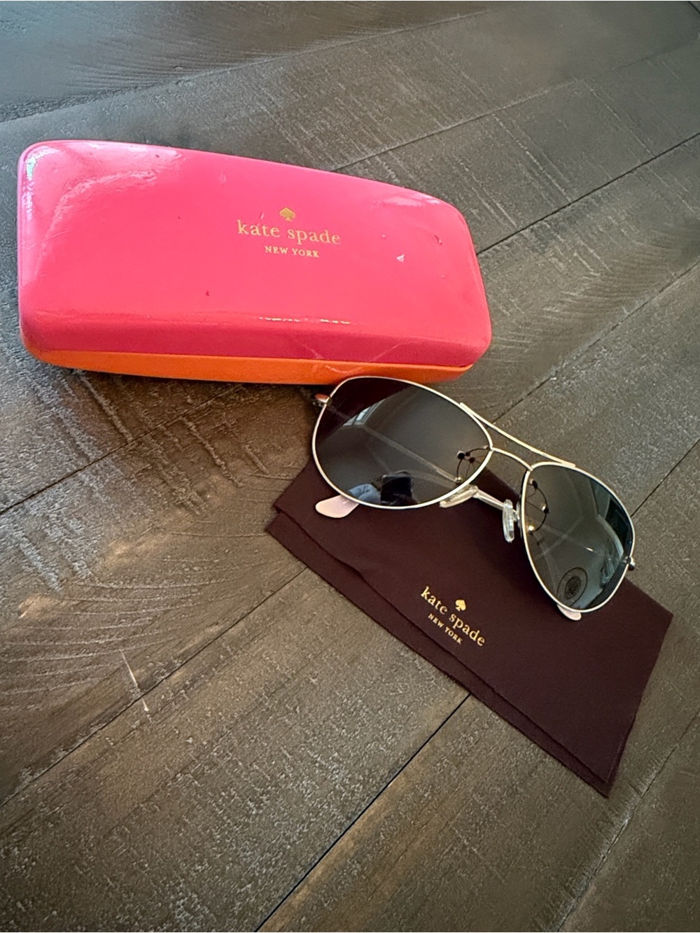 Kate Spade ♠️ Aviator Sunglasses with Dark Lenses